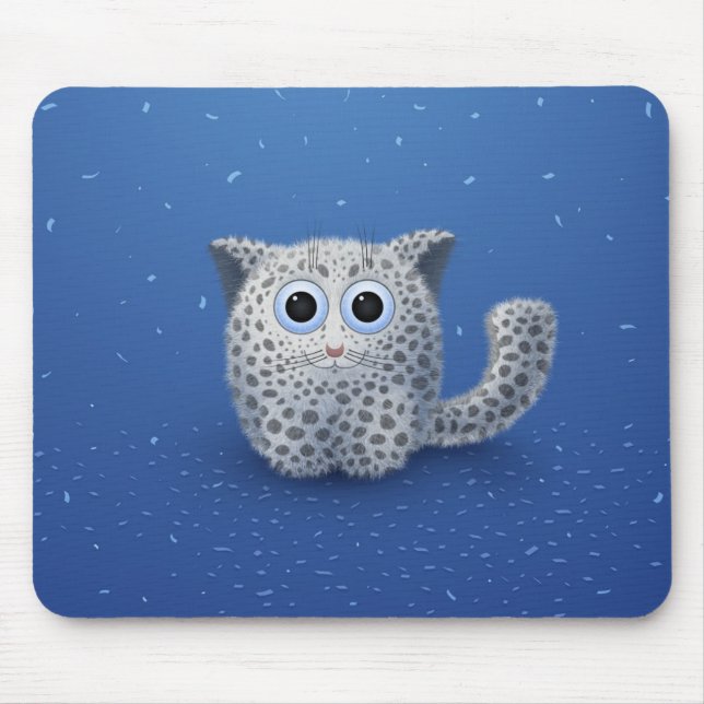 Schnee-Leopard Mousepad (Vorne)