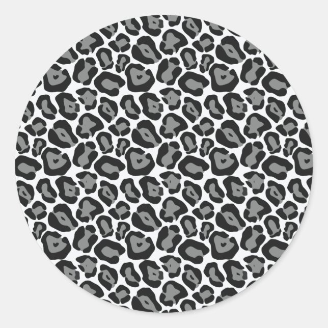 Schnee-Leopard-Muster-Aufkleber Runder Aufkleber (Vorderseite)
