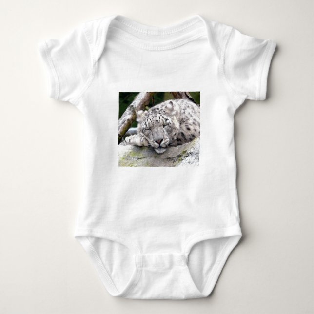 Schnee Leopard - schön! Baby Strampler (Vorderseite)
