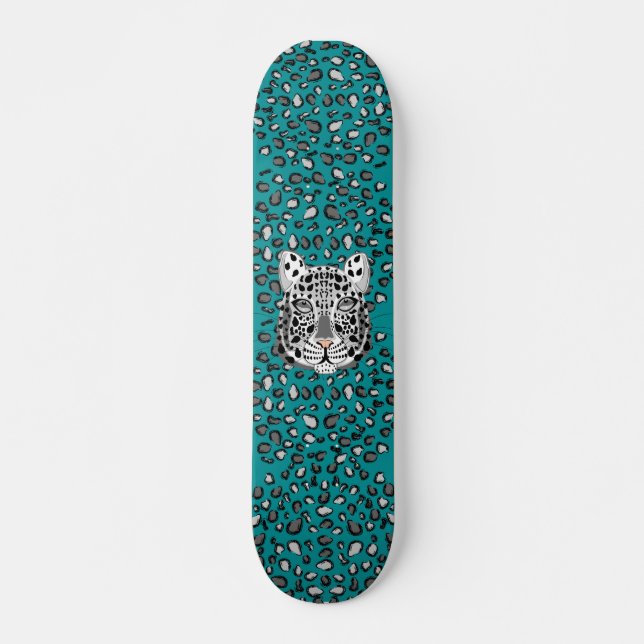 Schnee-Leopard Skateboard (Vorne)