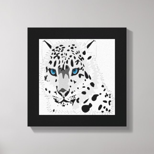 SCHNEE LEOPARD TIERE LEINWANDDRUCK (Vorderseite)