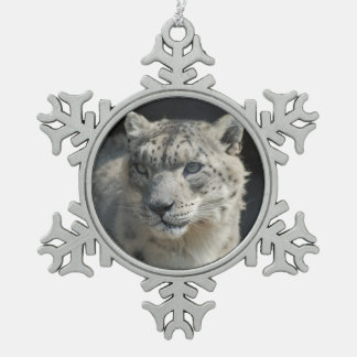 Schnee-Leopardverzierung Schneeflocken Zinn-Ornament