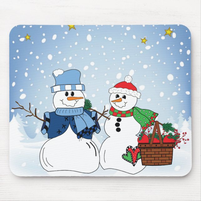 Schnee-Leute im Schnee Mousepad (Vorne)