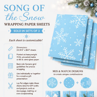 Schnee Lied Geschenkpapier Set