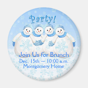 Schnee-Mädchen-WeihnachtsBrunch-Einladungs-Magnet Magnet
