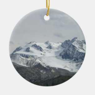 Schnee mit einer Kappe bedecktes Mont Blanc Keramik Ornament