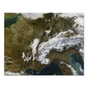 Schnee, Nebel und niedrige Wolken im Western Fotodruck