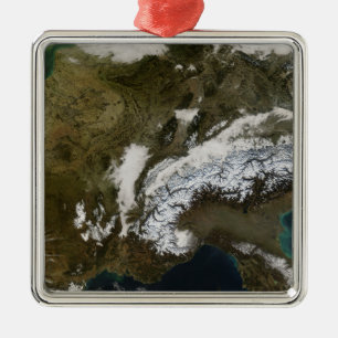Schnee, Nebel und niedrige Wolken im Western Silbernes Ornament