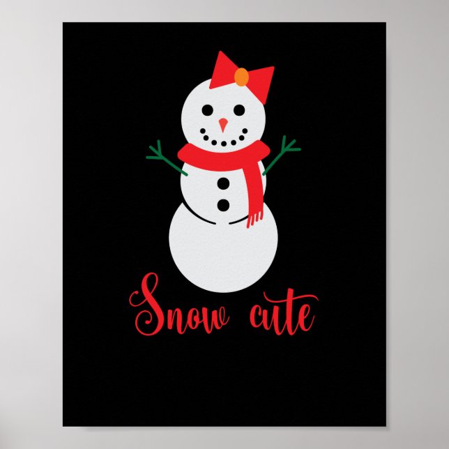 Schnee Niedlich Snowman Weihnachten Poster (Vorne)