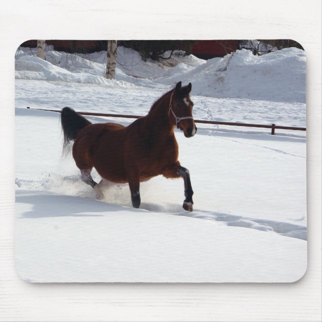 Schnee-Pferd Mousepad (Vorne)