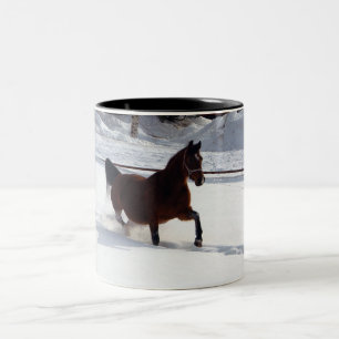 Schnee-Pferd Zweifarbige Tasse