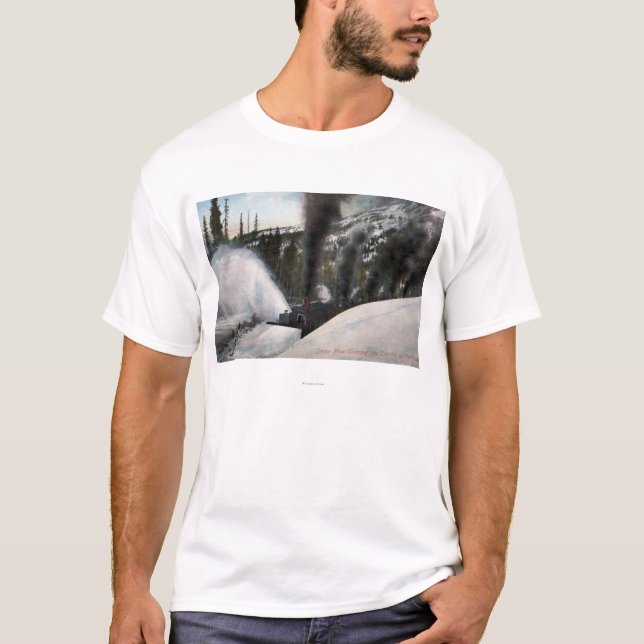 Schnee-Pflug-Eisenbahn-Reinigungs-Bahnen in T-Shirt (Vorderseite)