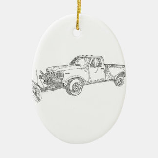Schnee-Pflug-LKW-Gekritzel-Kunst Keramikornament