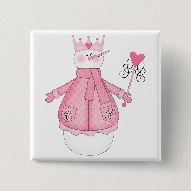 Schnee-Prinzessin Holiday Tshirts und Geschenke Button (Vorderseite)