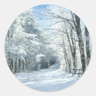 Schnee Runder Aufkleber