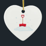 Schnee-Schaufel Keramikornament<br><div class="desc">Erfordert große Schneefälle eine gute Schaufel.</div>