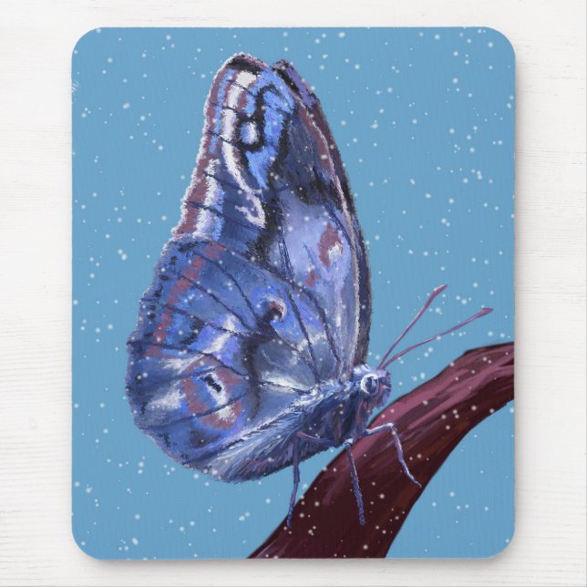 Schnee-Schmetterling Mousepad (Vorne)