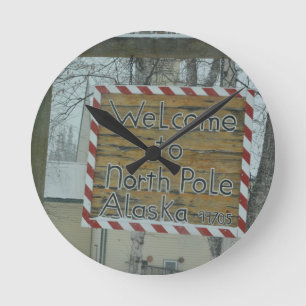 Schnee-Schneeflocke gefrorenes Wetter Nordpol Runde Wanduhr