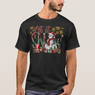 Schnee, Schneemann unter Schneeflocken Weihnachten T-Shirt
