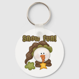 Schnee Spaß ein Hemd und Geschenke Schlüsselanhänger