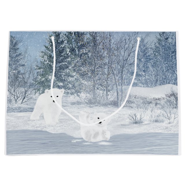 Schnee-Spaß - Eisbär CUB Große Geschenktüte (Vorderseite)
