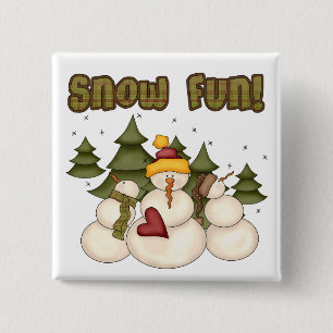 Schnee Spaß zwei Hemden und Geschenke Button