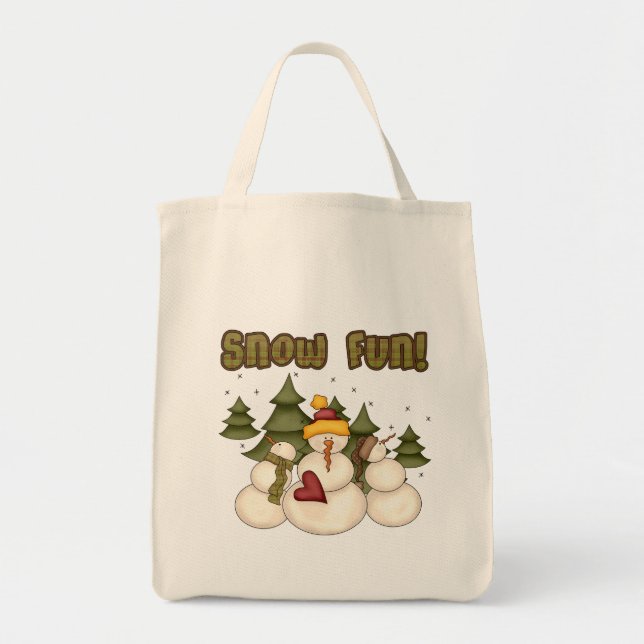 Schnee Spaß zwei Hemden und Geschenke Tragetasche (Vorne)
