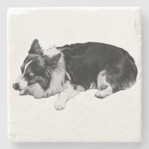Schnee Stille Ruhe, Corgi Steinuntersetzer