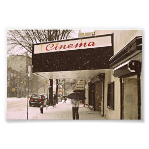 Schnee-Tag am Kino Fotodruck