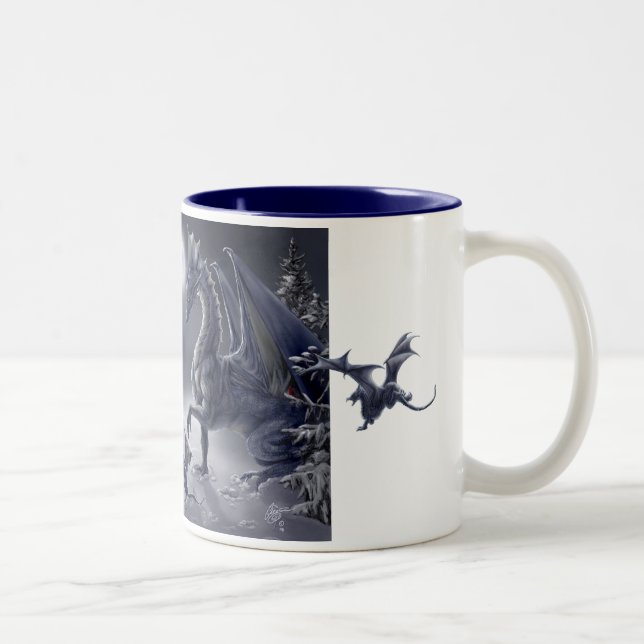 Schnee-Tag Zweifarbige Tasse (Rechts)