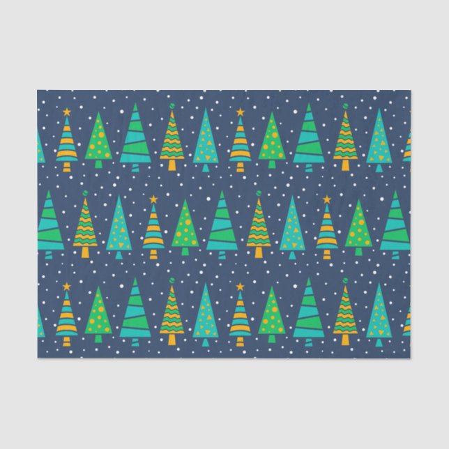 Schnee Tannen Tissue-Papier Seidenpapier (Vorderseite)