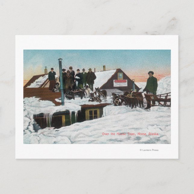 Schnee über dem Haus TopsNome, AK Postkarte (Vorderseite)