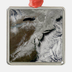 Schnee über die nordöstlichen Staaten Silbernes Ornament