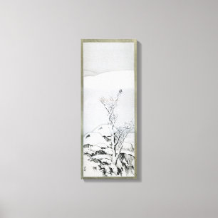 Schnee umfaßte Landschaft - japanische Kunst Leinwanddruck
