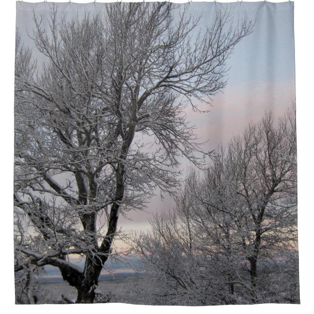 Schnee umfaßte Niederlassungen Duschvorhang (Vorderseite)