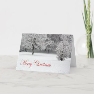 Schnee und Bäume der frohen Weihnachten