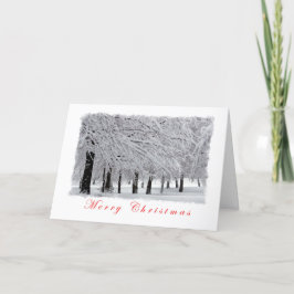 Schnee und Bäume frohe Weihnachten