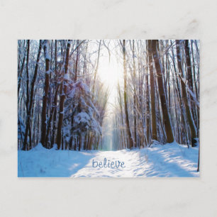 Schnee und Bäume mit Liegen Postkarte
