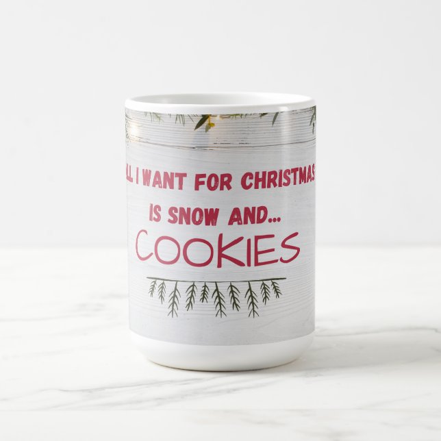 "Schnee und Cookies" Warm, gemütlich, Nostalgisch Kaffeetasse (Mittel)