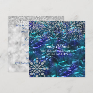 Schnee-und Eis-16. Geburtstag-Party Einladung