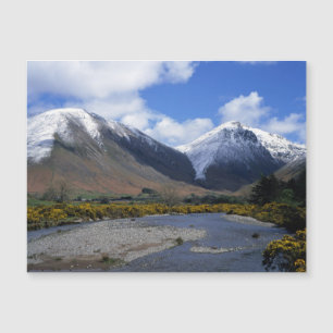 Schnee und Frühling Wasdale Head Cumbria England Magnetkarte