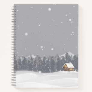 Schnee und Hütte Notizbuch