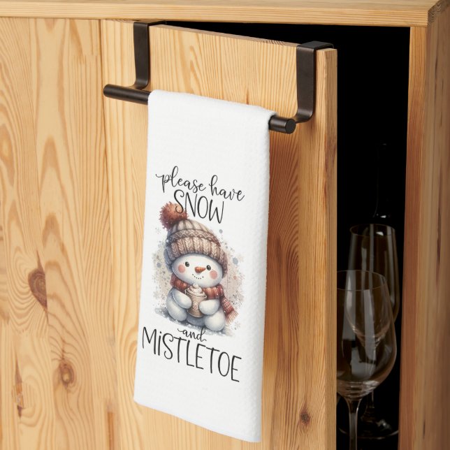 Schnee und Mistletoe Geschirrtuch (Drittel gefaltet)