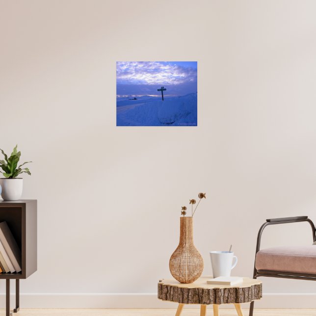Schnee und Sonnenuntergang Poster (Wohnzimmer 3)