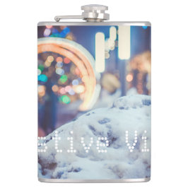 Schnee- und Winterlichter Flachmann