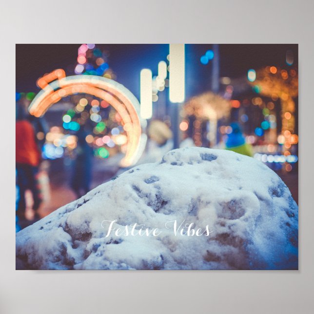 Schnee- und Winterlichter Poster (Vorne)