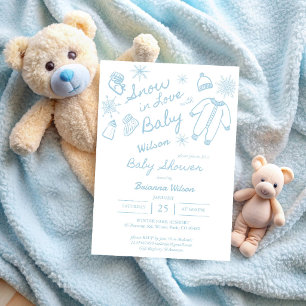 Schnee verliebt Schneeflocken Winter-Baby-Party Einladung