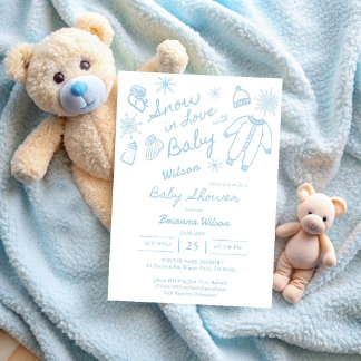 Schnee verliebt Schneeflocken Winter-Baby-Party Einladung