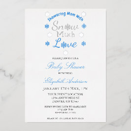 Schnee viel Liebe Winter Snowflake Babydusche Folieneinladung