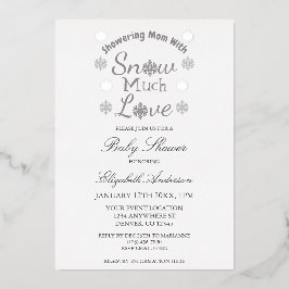 Schnee viel Liebe Winter Snowflake Babydusche Folieneinladung